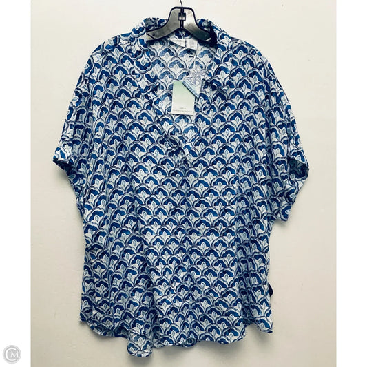 Top Short Sleeve By Sigrid Olsen In Blue, Size: 2x