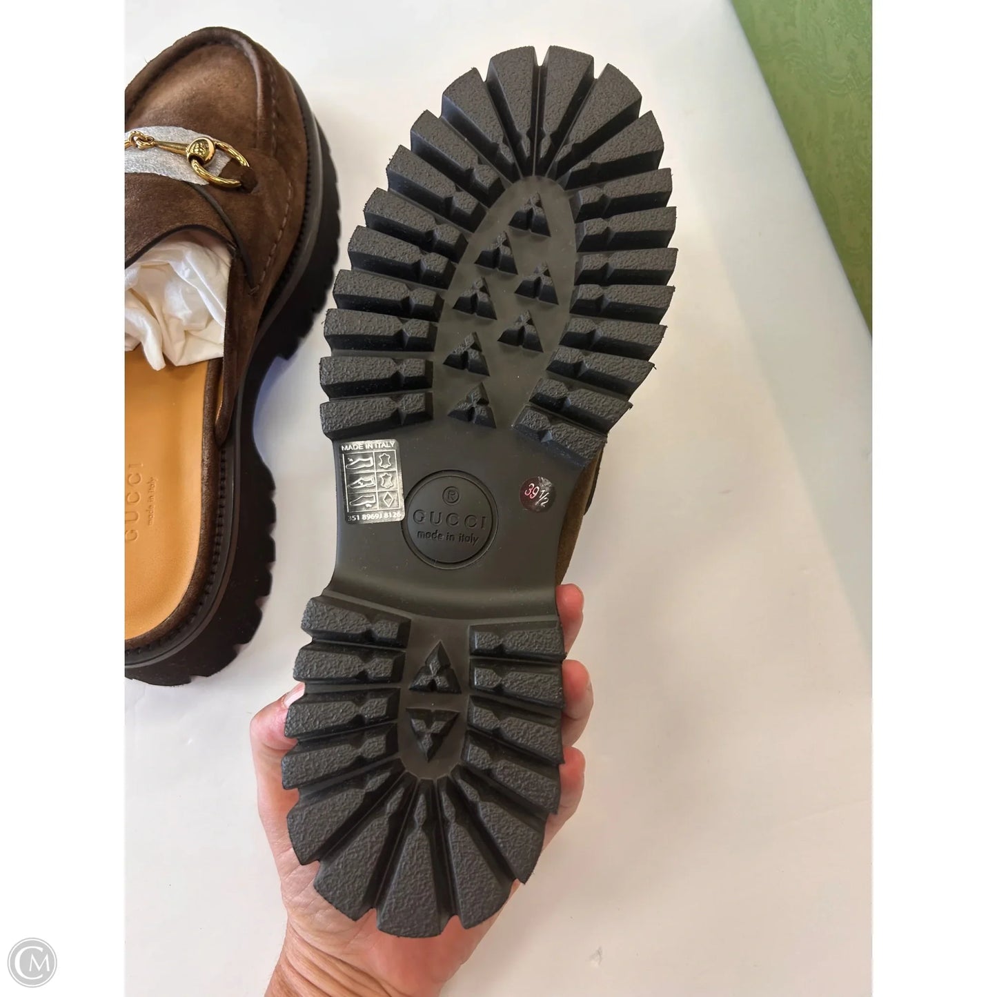 Shoes Luxury Designer By Gucci In Brown, Size: 9.5