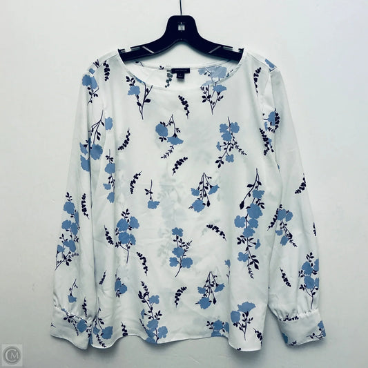 Top Long Sleeve By Ann Taylor In White, Size: L