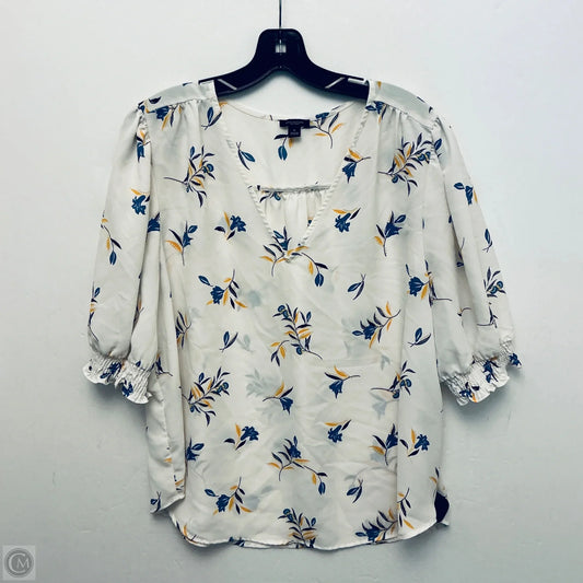 Top Short Sleeve By Ann Taylor In White, Size: Xl