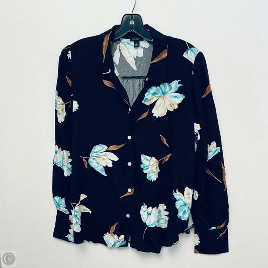 Top Long Sleeve By Ann Taylor In Black, Size: L