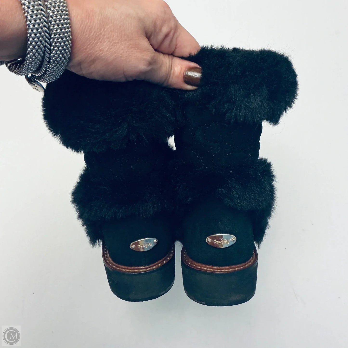 Boots Designer By Coach In Black, Size: 5