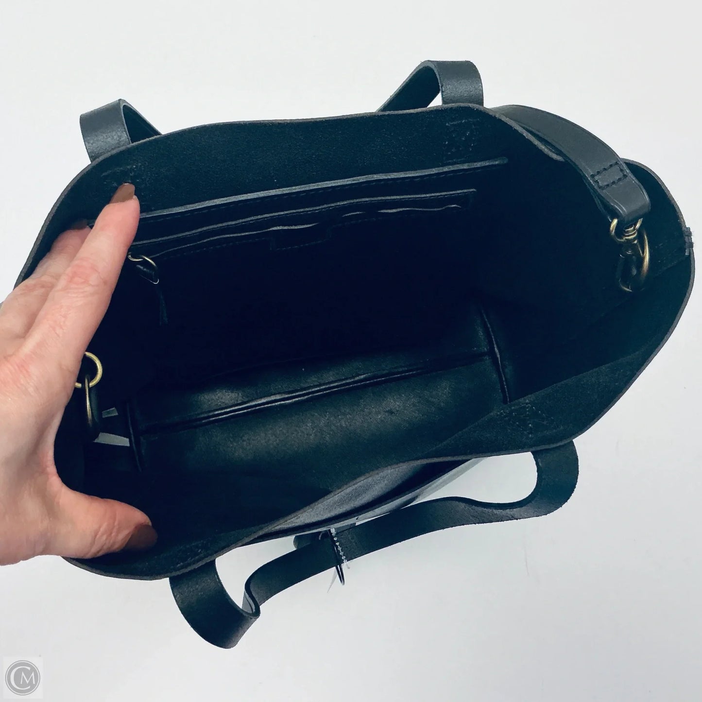 Handbag Leather By Madewell, Size: Large