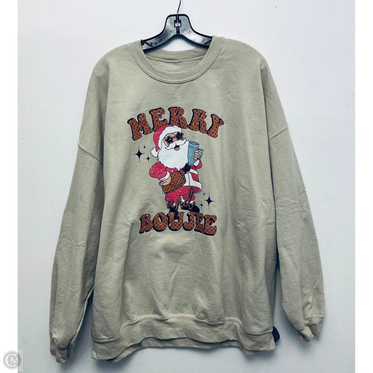 Sweatshirt Crewneck By Clothes Mentor In Tan, Size: Xl