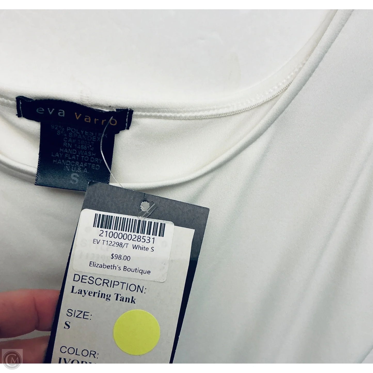 Top Sleeveless By Cmb In Cream, Size: S