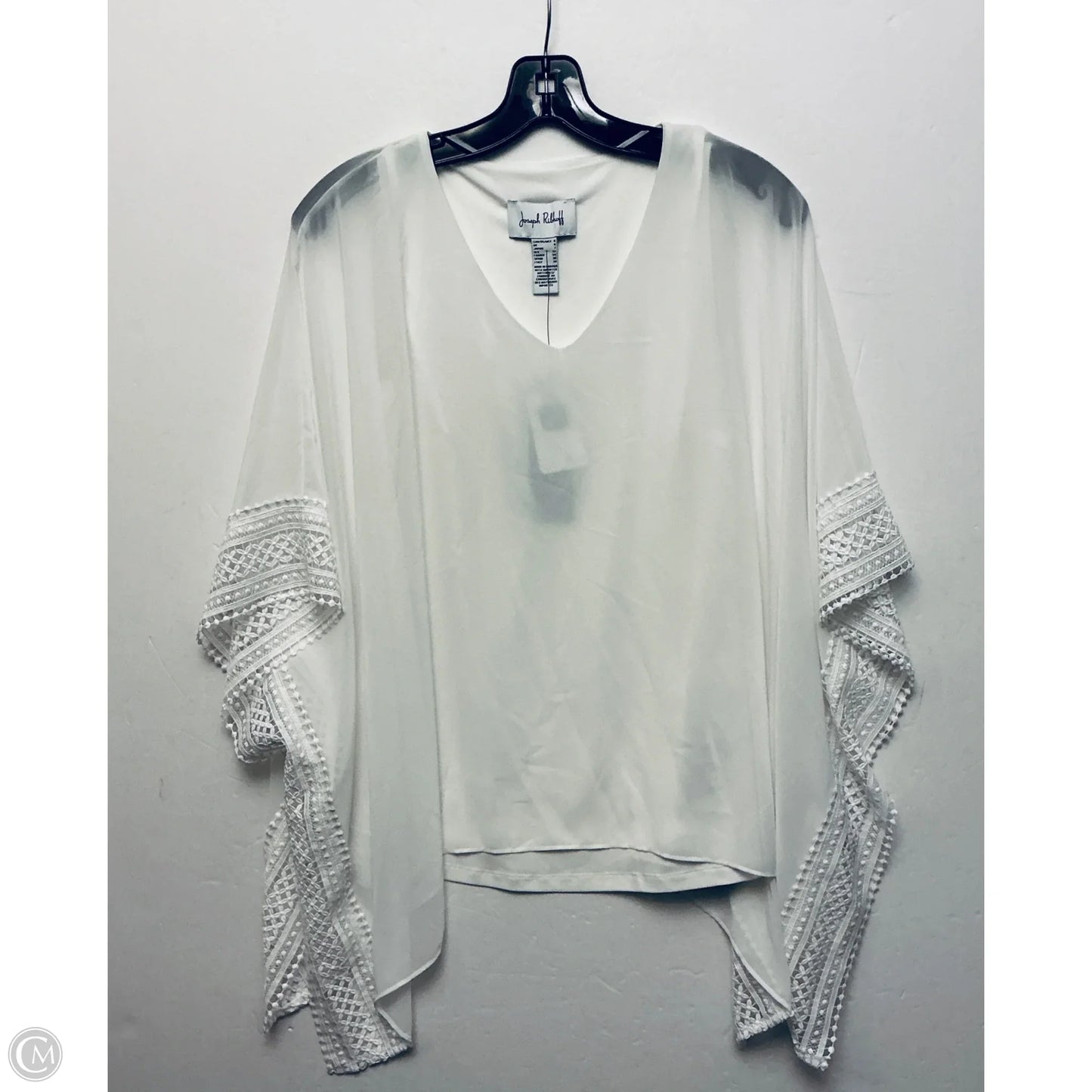 Top Short Sleeve By Joseph Ribkoff In White, Size: 4