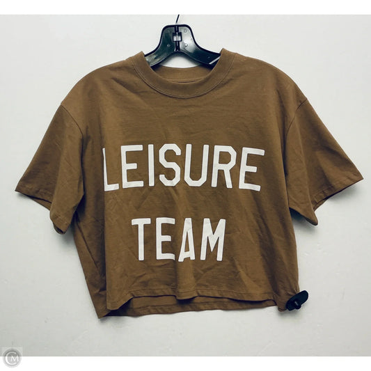 Top Short Sleeve Basic By Clothes Mentor In Brown, Size: M