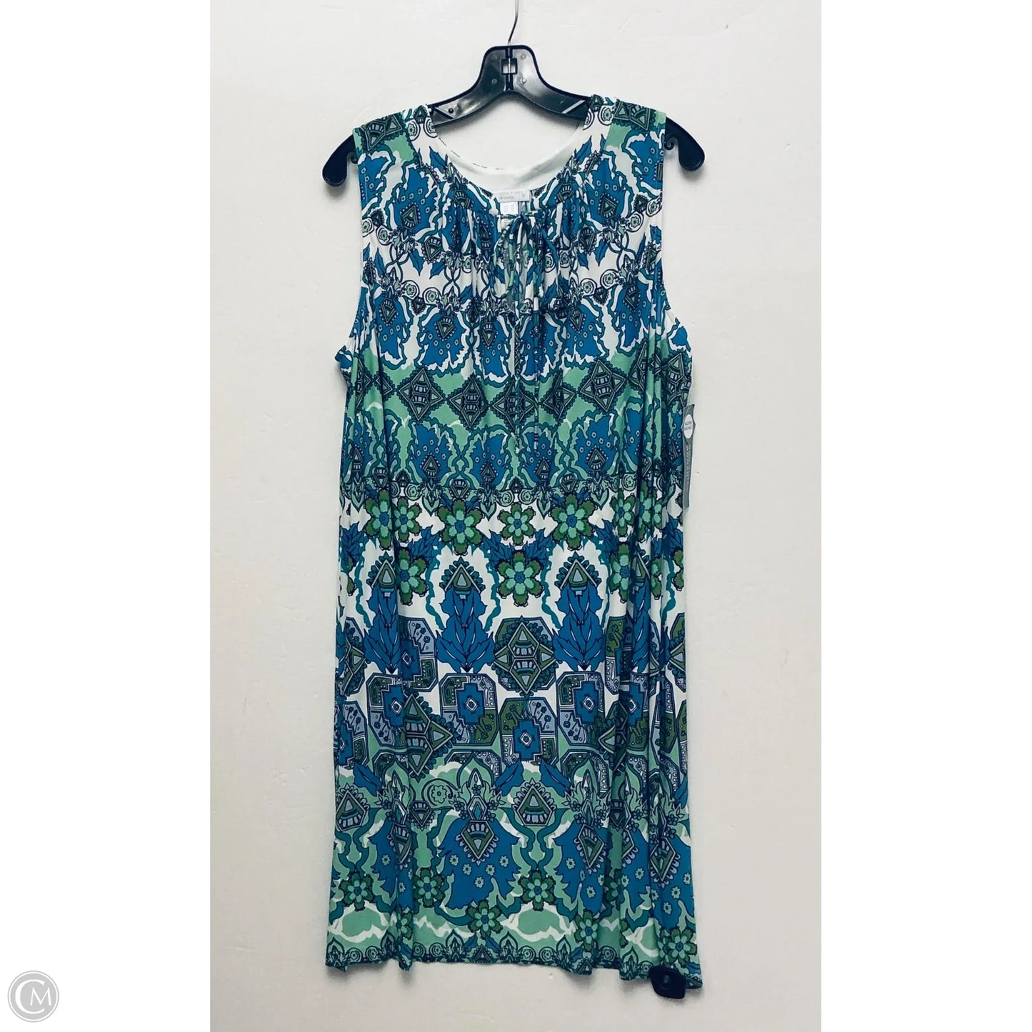 Dress Casual Short By London Times In Blue & Green, Size: 2x