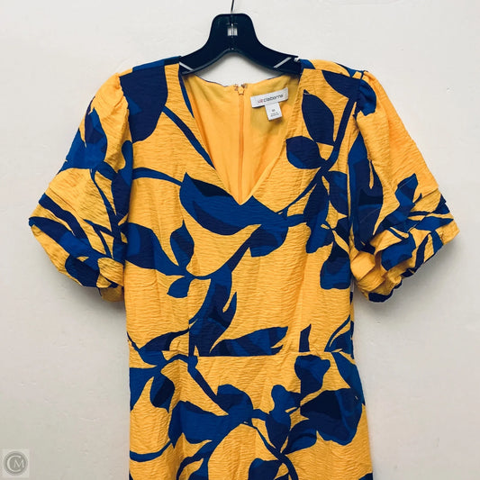 Dress Casual Midi By Liz Claiborne In Yellow, Size: M