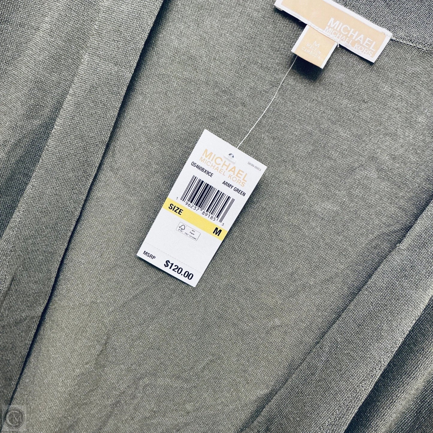 Cardigan Designer By Michael Kors In Green, Size: M
