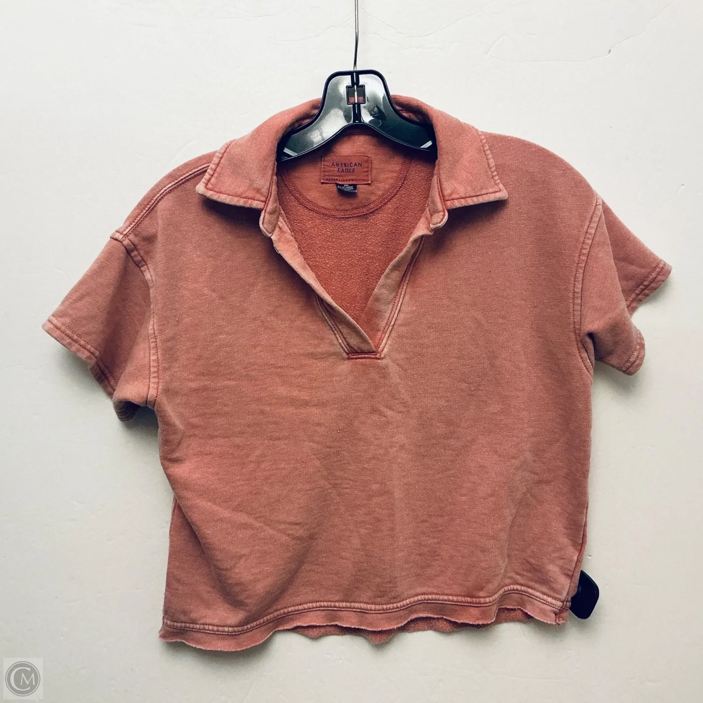 Top Short Sleeve By American Eagle In Red, Size: Xs