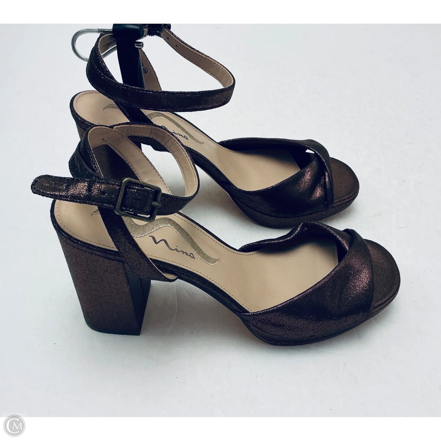Sandals Heels Block By Nina In Brown, Size: 6.5
