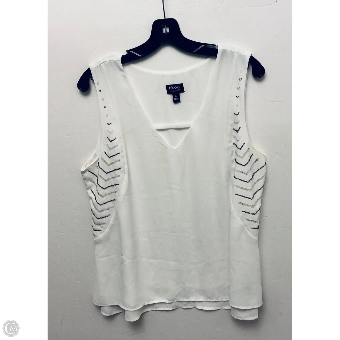 Top Sleeveless By Nicole By Nicole Miller In White, Size: L
