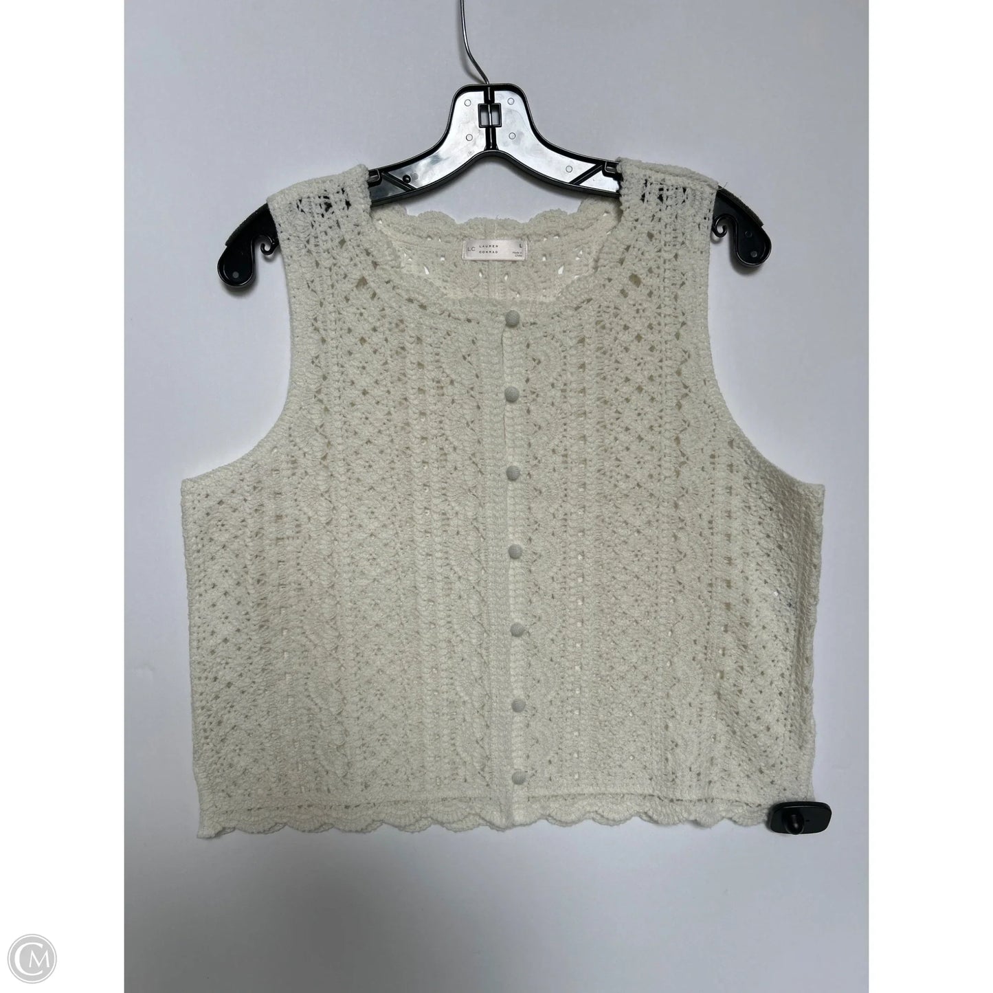 Top Sleeveless By Lc Lauren Conrad In Cream, Size: L