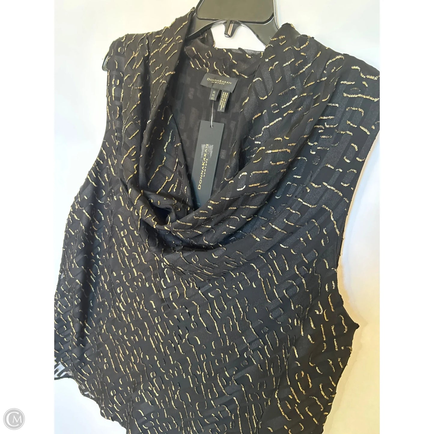 Top Sleeveless By Donna Karan In Black, Size: Xl