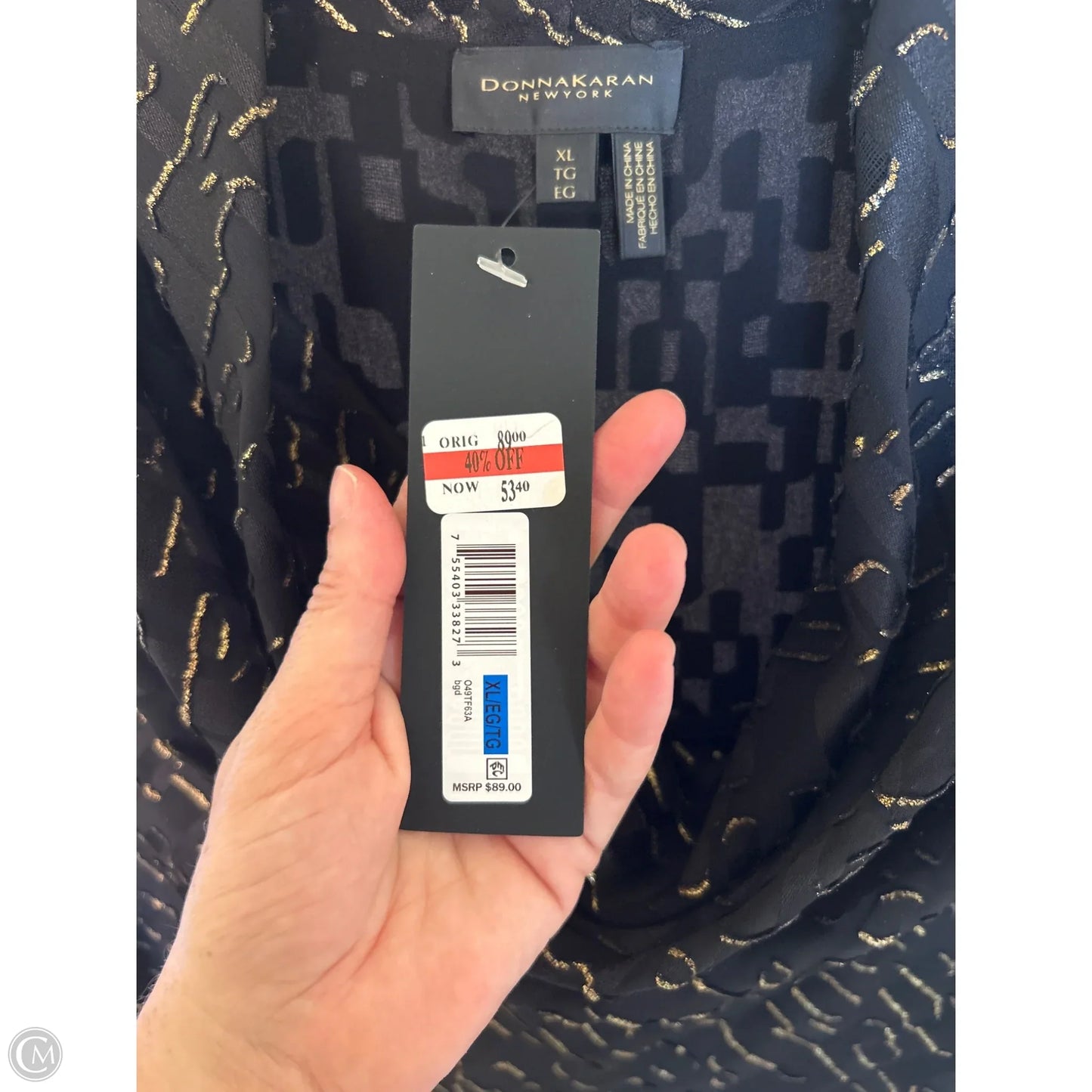 Top Sleeveless By Donna Karan In Black, Size: Xl