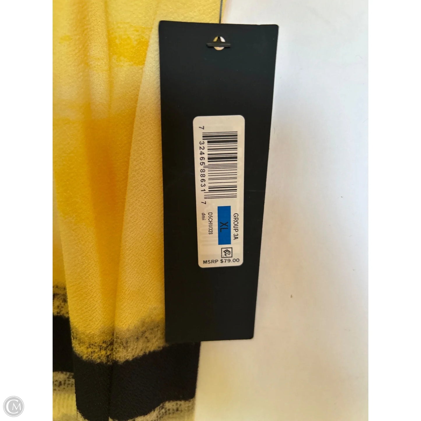 Top Sleeveless By Donna Karan In Yellow, Size: Xl