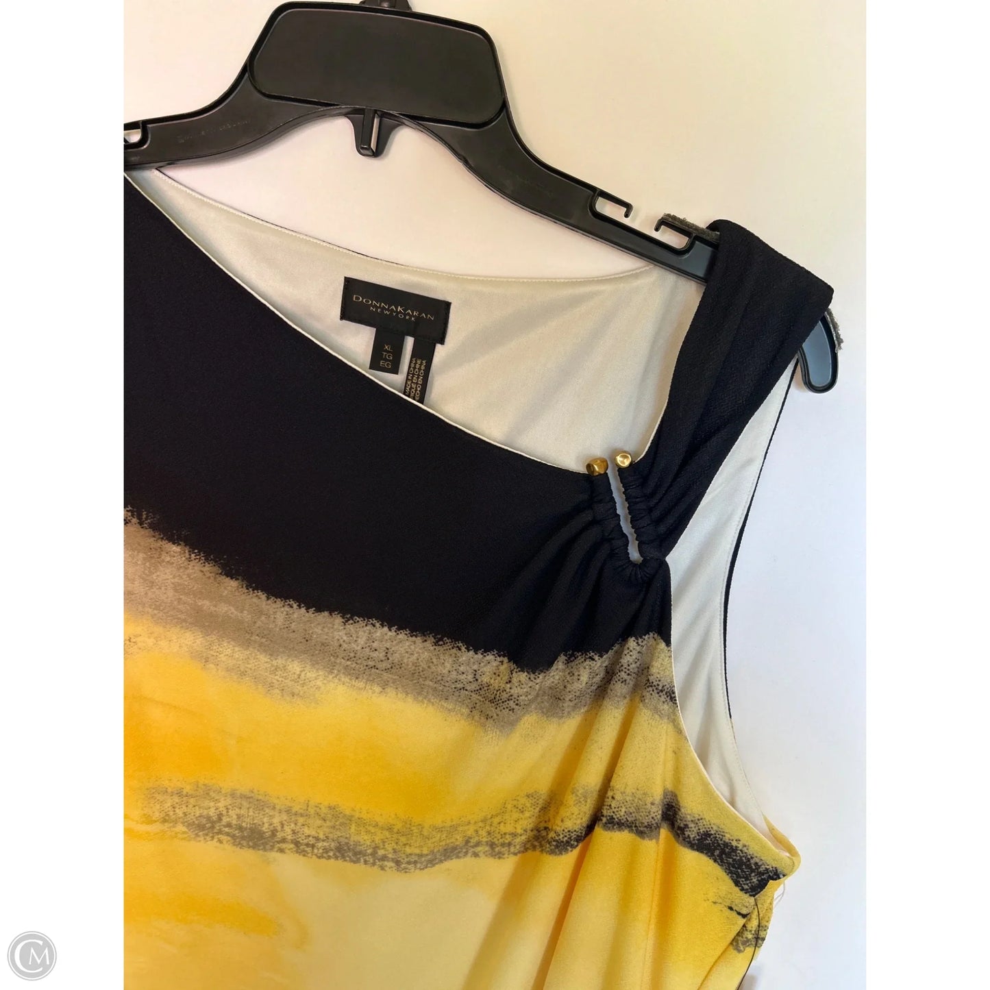 Top Sleeveless By Donna Karan In Yellow, Size: Xl