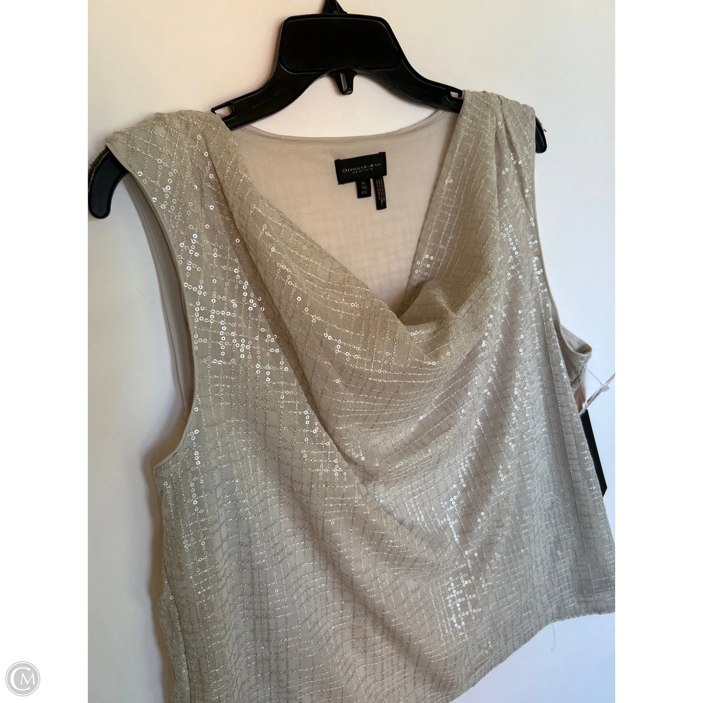 Top Sleeveless By Donna Karan In Taupe, Size: Xl