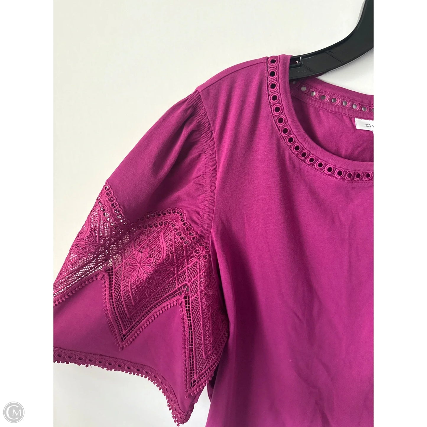 Top Short Sleeve By Chicos In Purple, Size: Xl