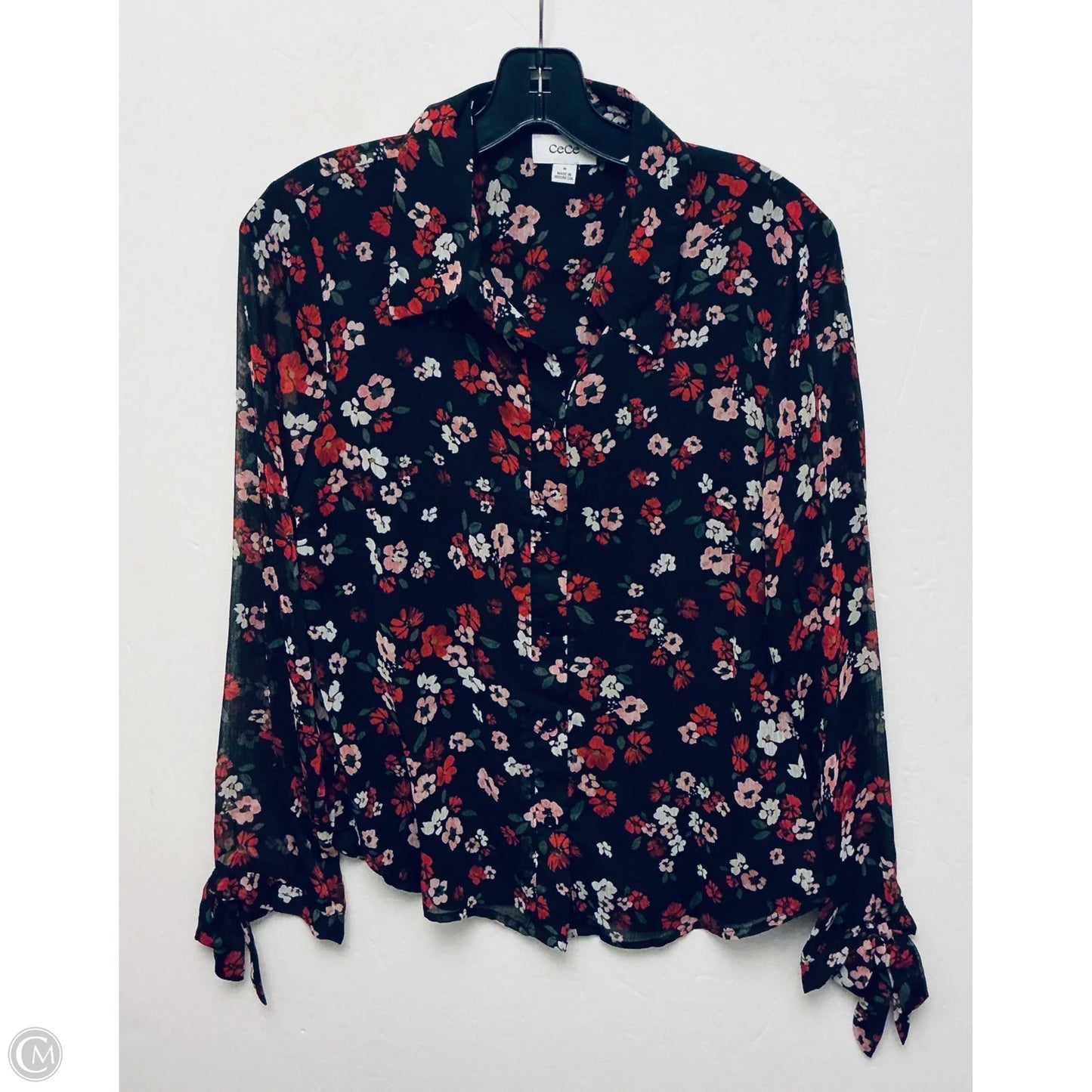 Top Long Sleeve By Cece In Floral Print, Size: M