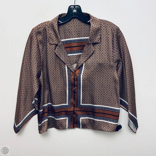 Top Long Sleeve By Zara In Brown, Size: M