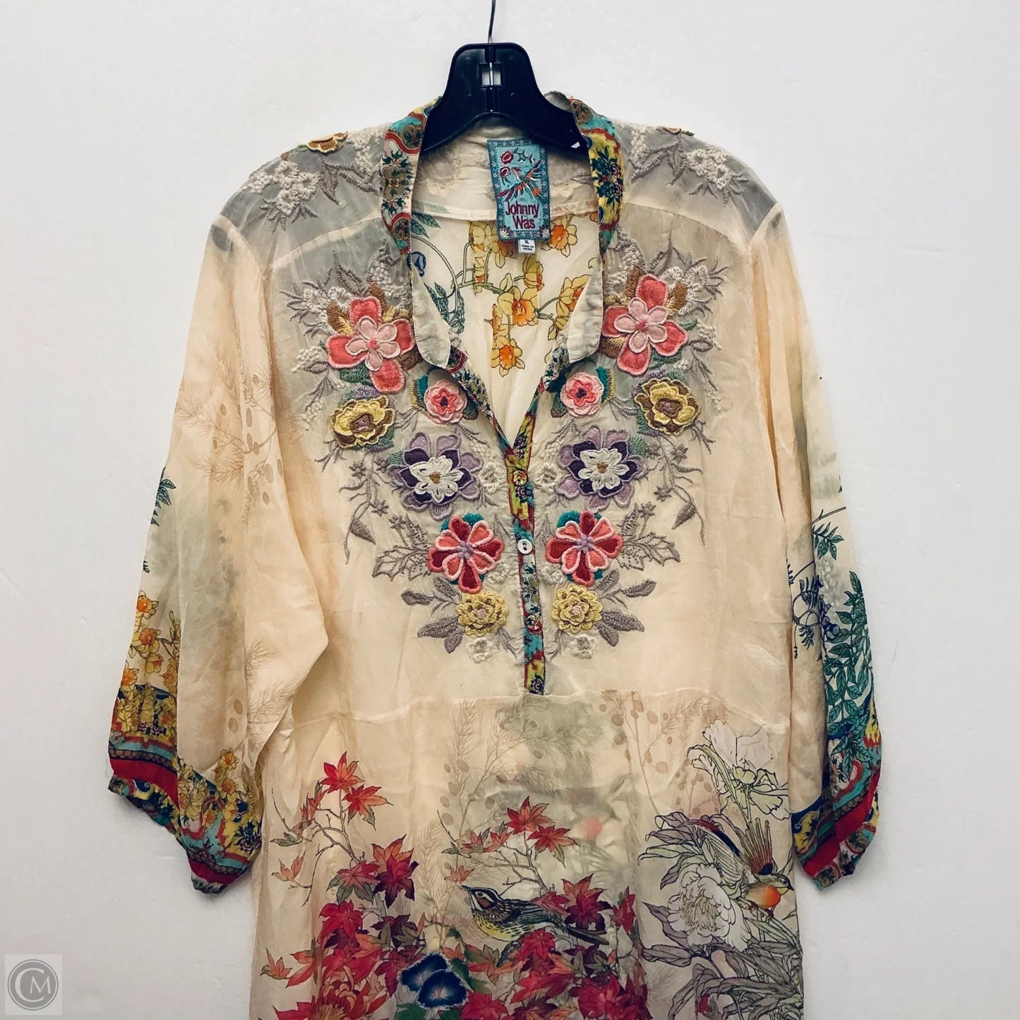 Dress Casual Midi By Johnny Was In Floral Print, Size: Xl