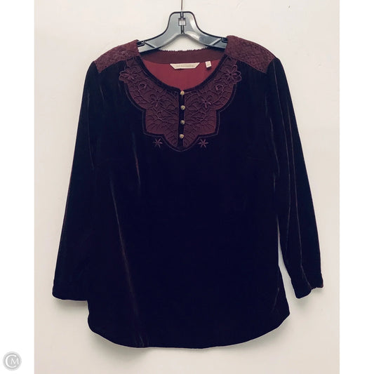 Top Long Sleeve By Soft Surroundings In Maroon, Size: S