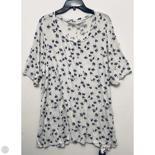 Top Short Sleeve By Lane Bryant In White, Size: 3x