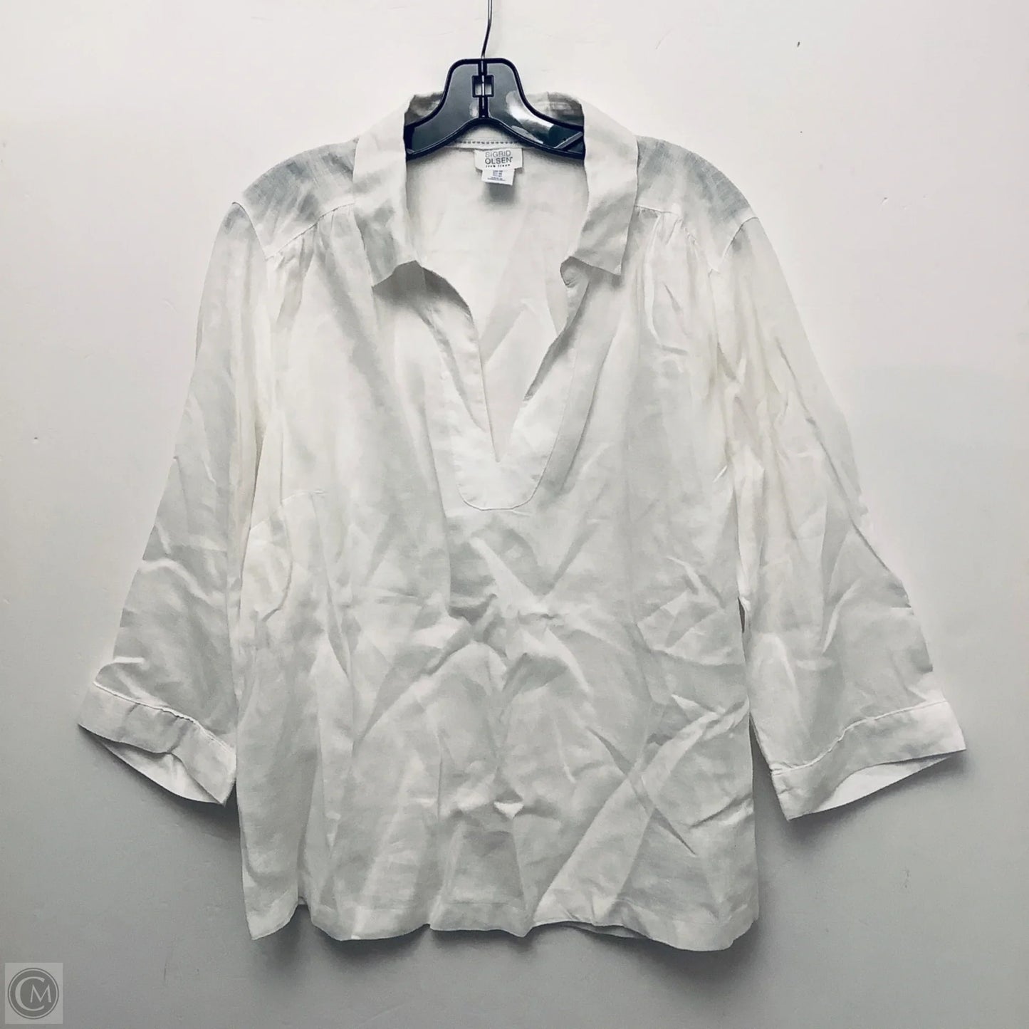 Top Long Sleeve By Sigrid Olsen In White, Size: 1x