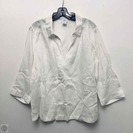 Top Long Sleeve By Sigrid Olsen In White, Size: 1x