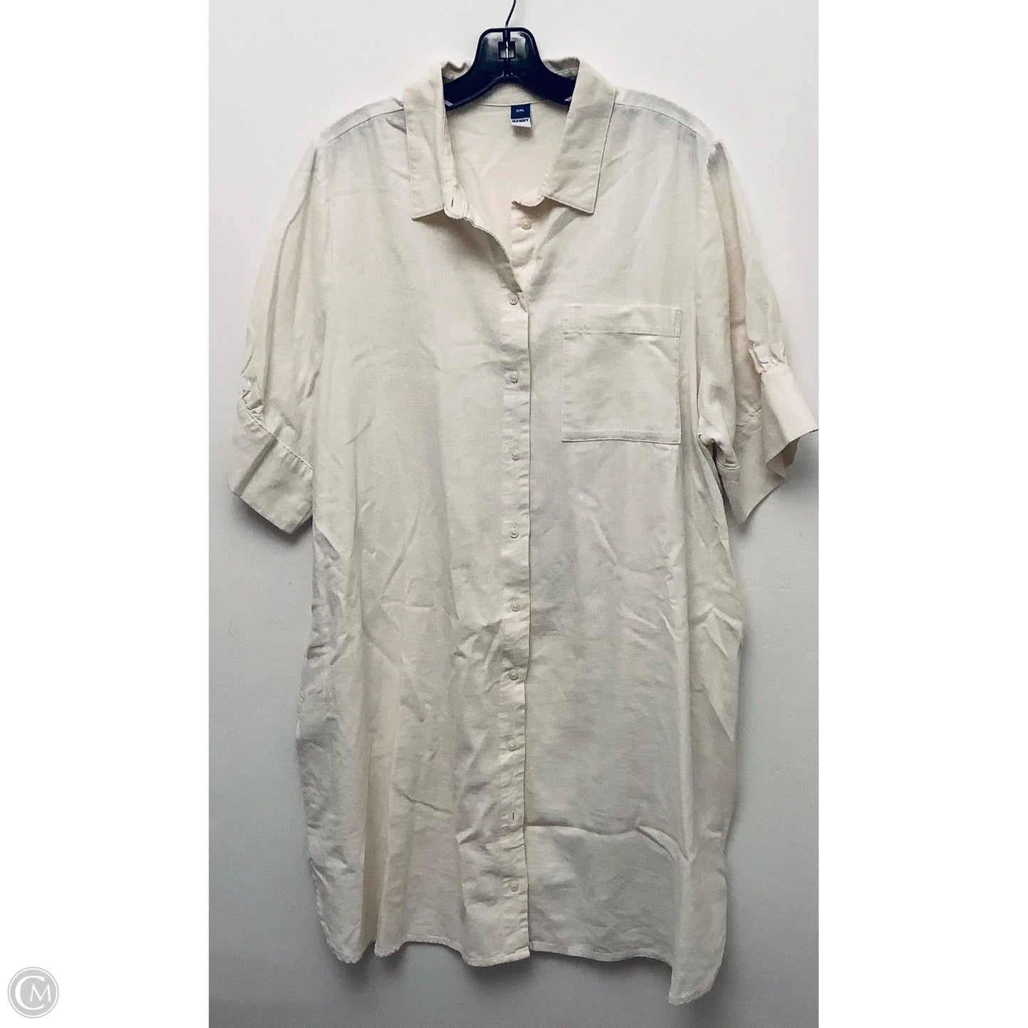 Dress Casual Midi By Old Navy In Cream, Size: Xxl