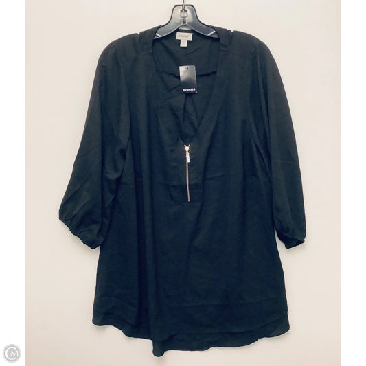 Top Long Sleeve By Avenue In Black, Size: 1x