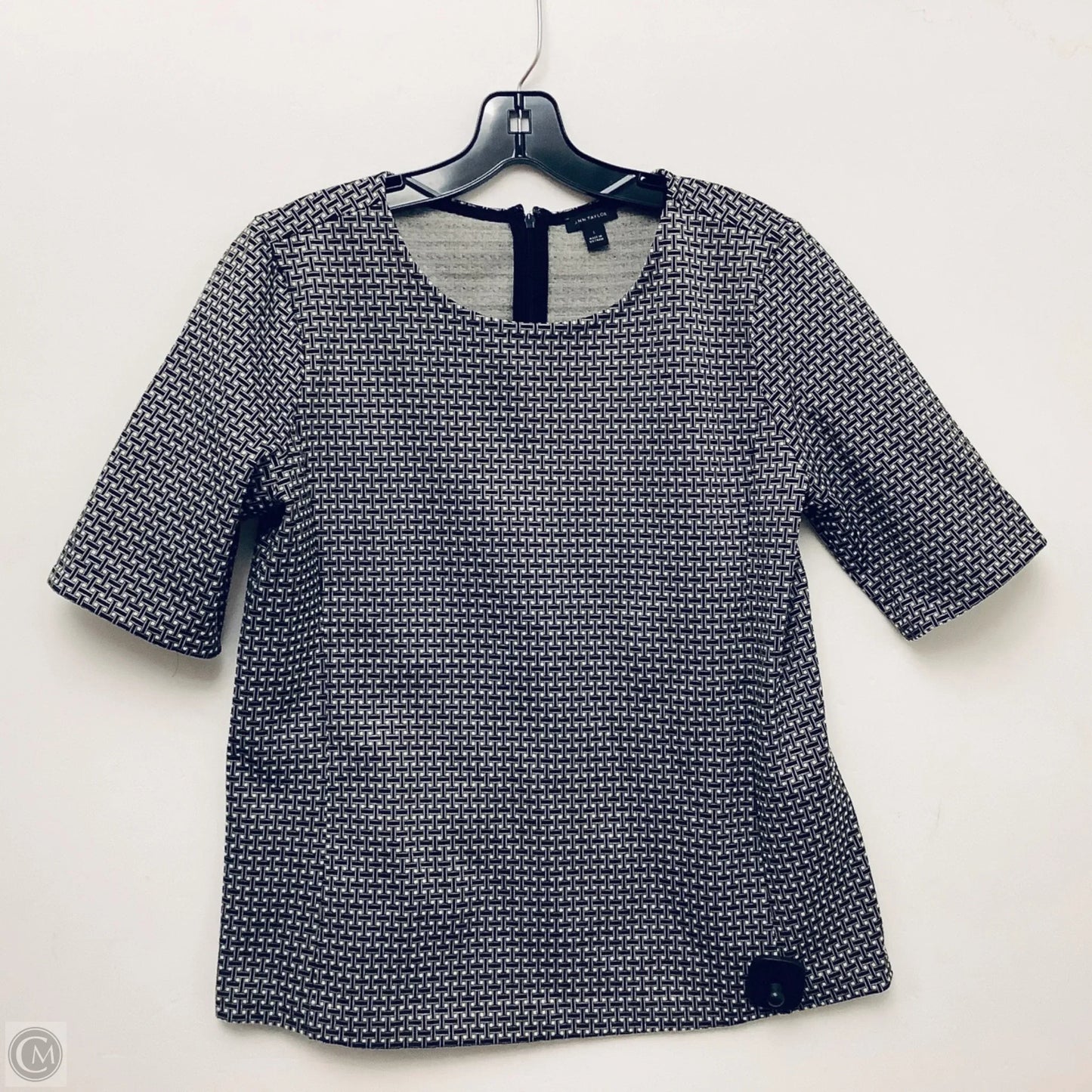 Top Short Sleeve By Ann Taylor In Black & Brown, Size: L
