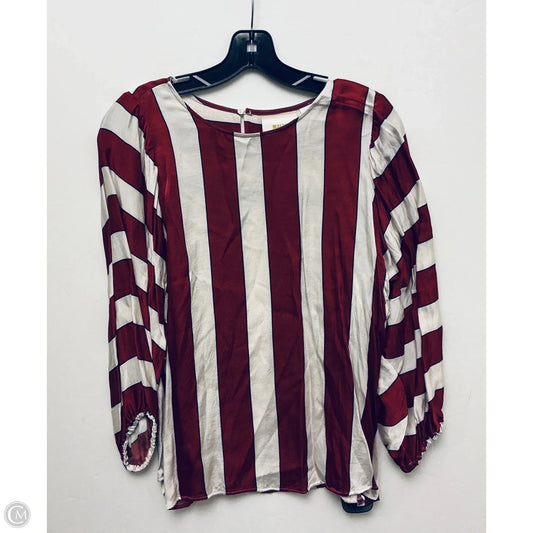 Top Long Sleeve By Maeve In Striped Pattern, Size: L