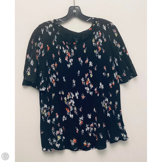 Top Short Sleeve By Ann Taylor In Black, Size: Xl