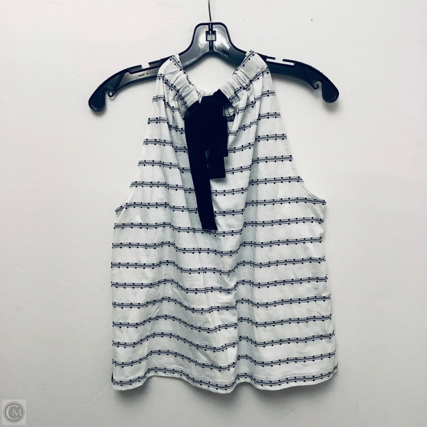 Top Sleeveless By Loft In Black & White, Size: M