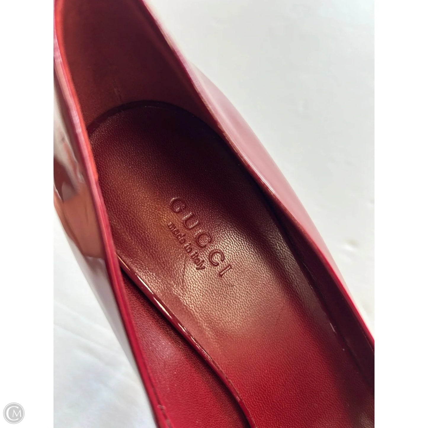 Shoes Luxury Designer By Gucci In Red, Size: 9.5