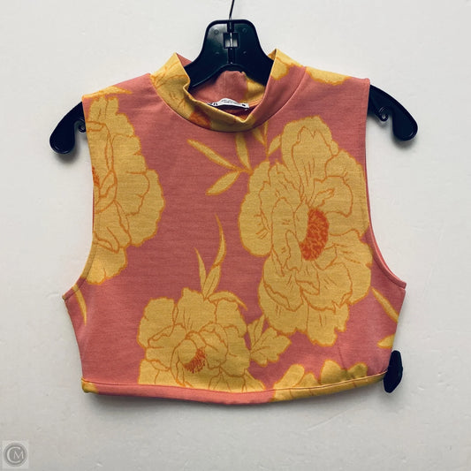 Top Sleeveless By Zara In Pink & Yellow, Size: L