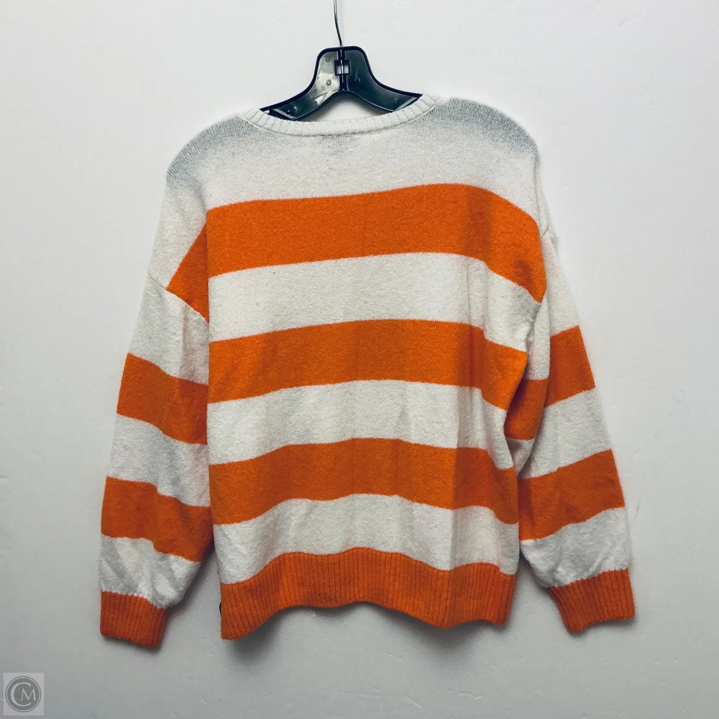 Sweater By Vince Camuto In Orange & White, Size: M