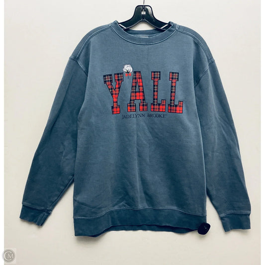 Sweatshirt Crewneck By Clothes Mentor In Blue, Size: L
