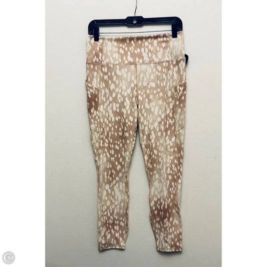 Athletic Leggings By Fabletics In Tan & White, Size: L