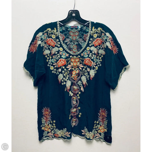 Top Short Sleeve By Johnny Was In Teal, Size: Xxs