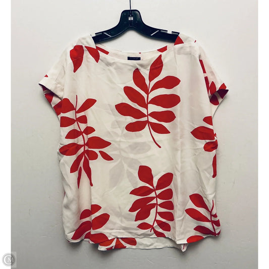 Top Short Sleeve By Ann Taylor In Red & White, Size: Xxl