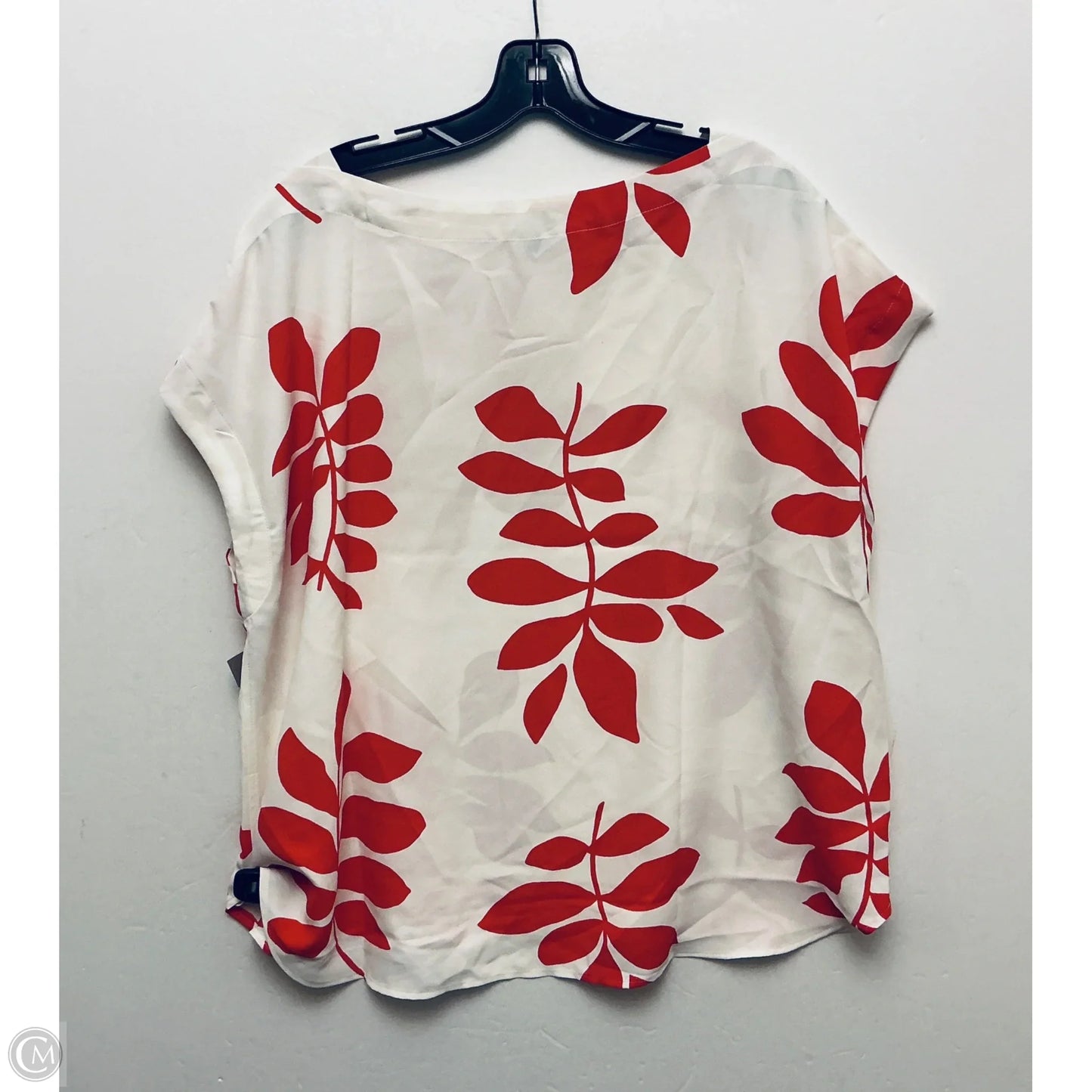 Top Short Sleeve By Ann Taylor In Red & White, Size: Xxl