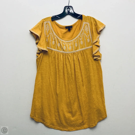 Top Short Sleeve By Lane Bryant In Yellow, Size: Xl