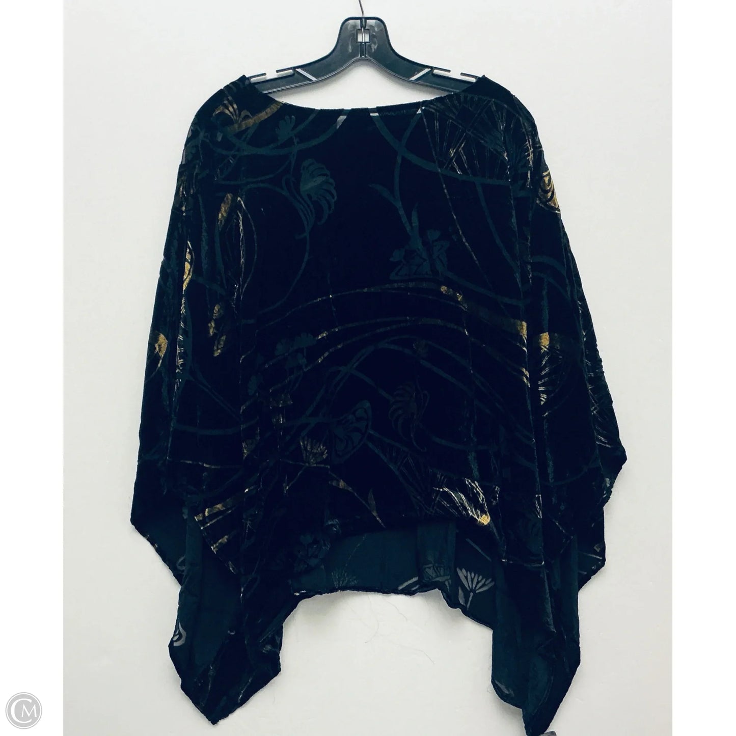 Top Short Sleeve By Chicos In Black & Gold, Size: L