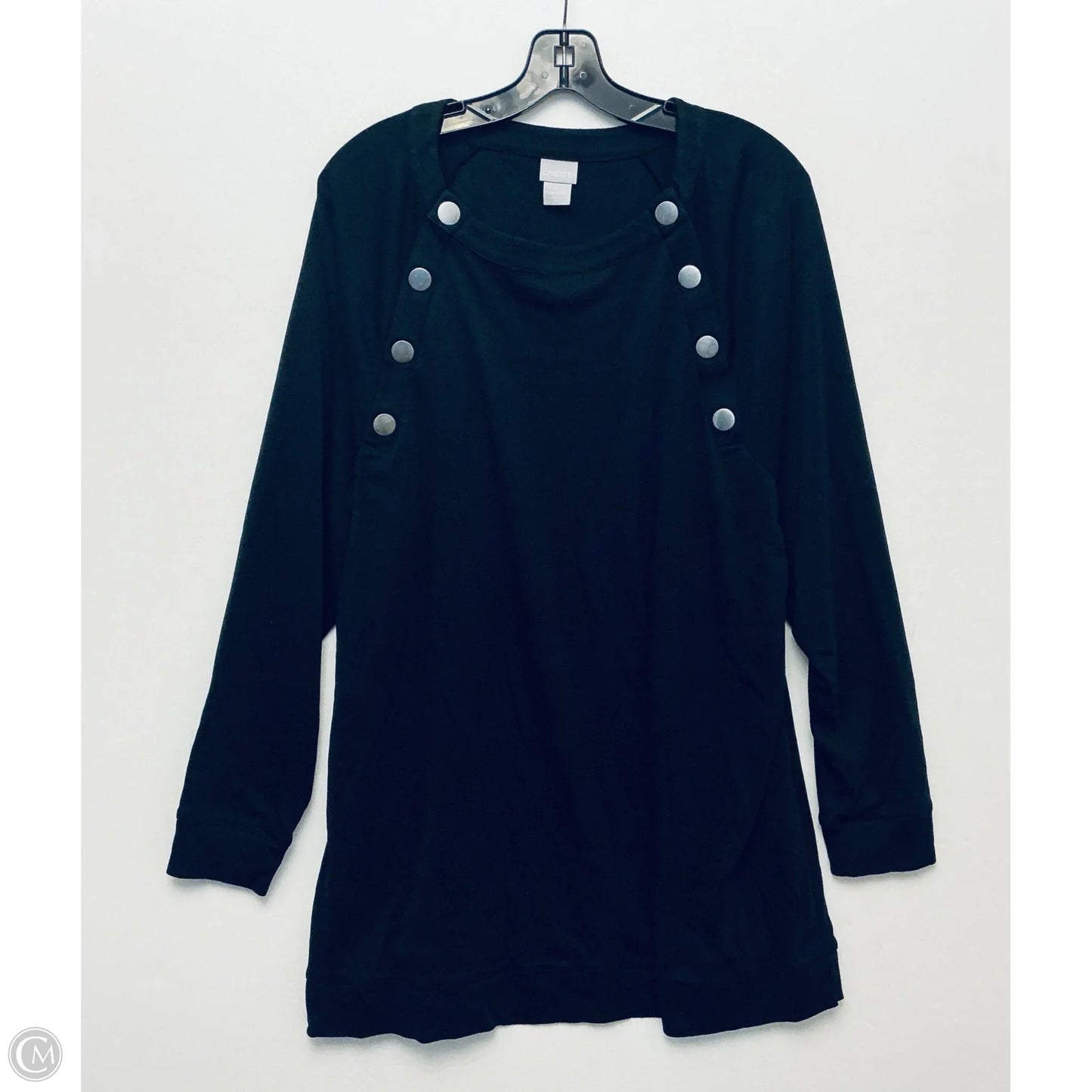 Top Long Sleeve By Chicos In Black, Size: Xxl