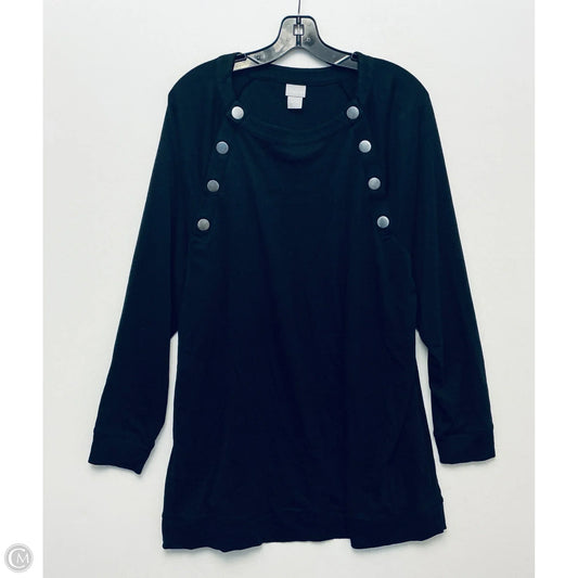 Top Long Sleeve By Chicos In Black, Size: Xxl