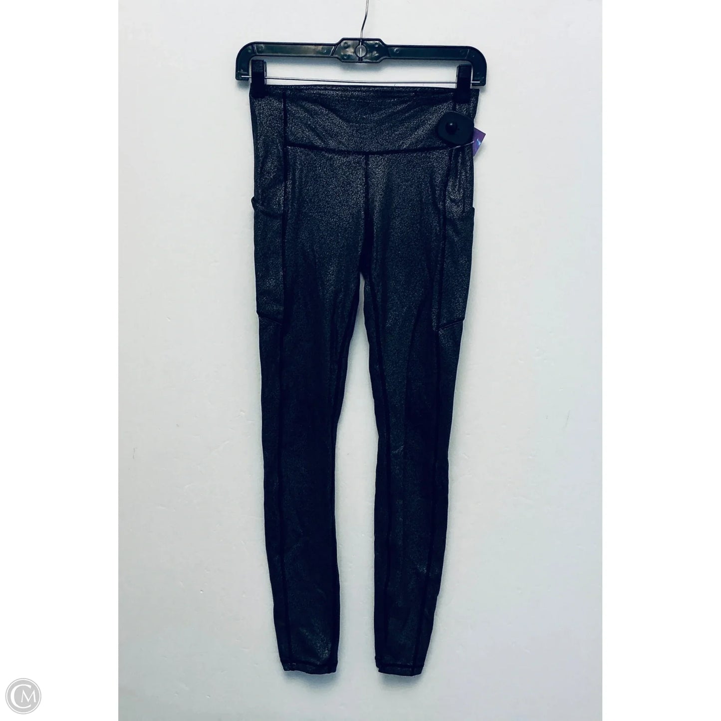 Athletic Leggings By Lululemon In Black & Silver, Size: 4